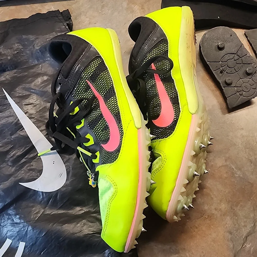 Nike Zoom Rival MD Mens Size 11 Track Field Racing Green Volt + Inserts